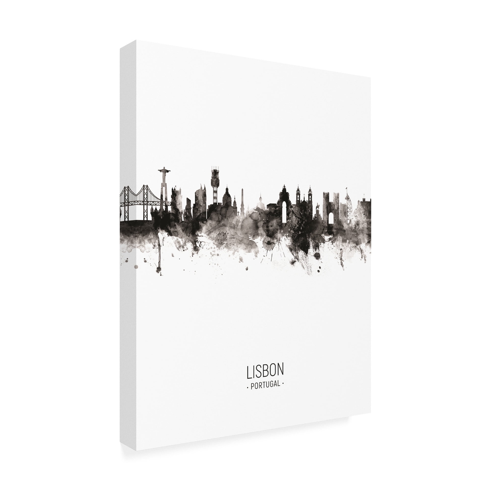 Trademark Fine Art 'Lisbon Portugal Skyline Portrait II' Canvas Art by Michael Tompsett