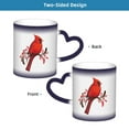 thumbnail image 5 of Taza de café de cerámica con diseño de pájaro cardenal norteño, 11 oz, sensible al calor, taza que cambia de color con cielo estrellado para la oficina y el hogar, 5 of 5