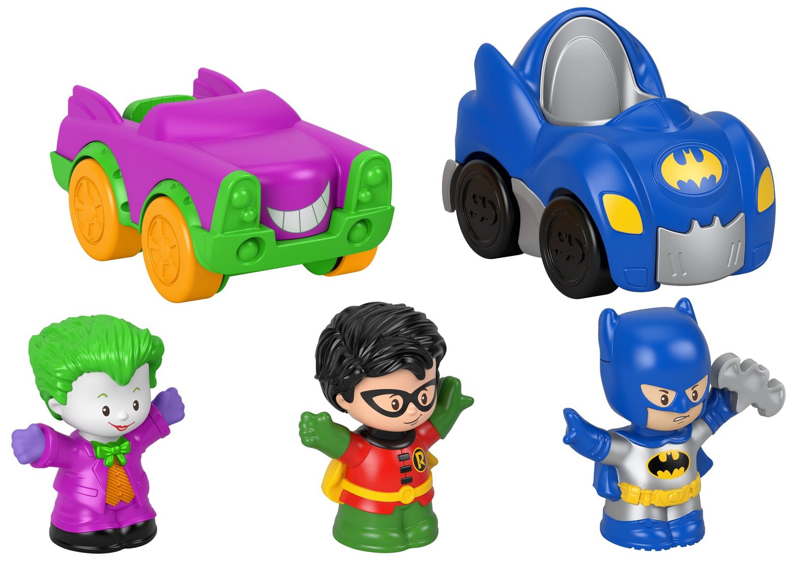 Fisher Price Little People Wheelies DC Super Friends Joker Car Figure Vehicle 1 
