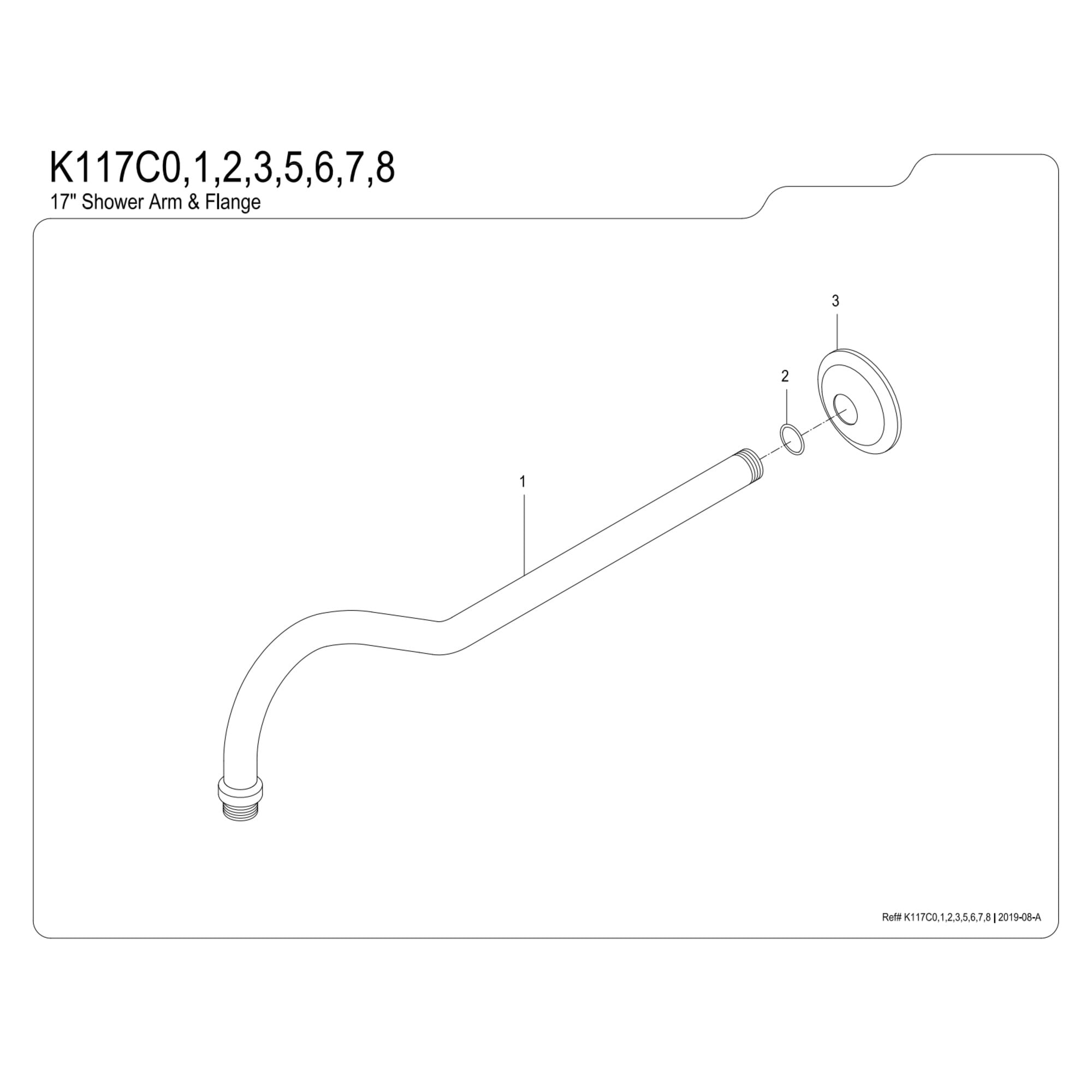 Kingston Brass K117C3 Restoration 17-Inch Rain Drop Shower Arm with Round Flange in Antique Brass