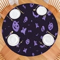 thumbnail image 2 of Halloween Purple Spooky Icons Round Fitted Tablecloth with Elastic Edge,Dining Table Cover Waterproof,Outdoor Round Tablecloth for Camping,Dining,Indoor and Outdoor, 2 of 7