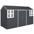 thumbnail image 1 of Outsunny 12' x 5.5' Metal Garden Storage Shed with Lockable Door Dark Grey, 1 of 10