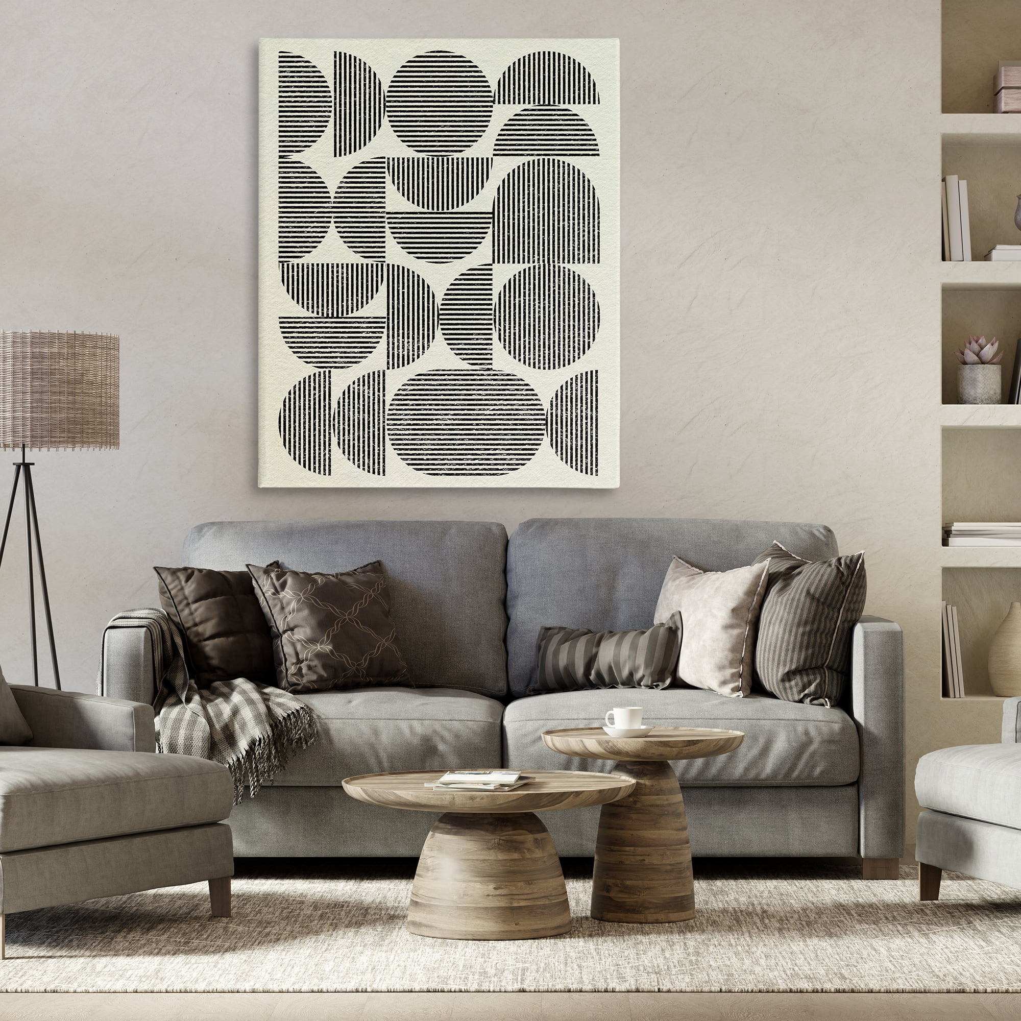 Stupell Industries Modern Arch Shapes Abstract Painting Gallery Wrapped Canvas Art Print Wall Art, 36 x 48