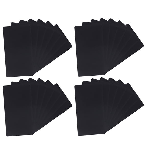 KAJNBN 100Pcs Black Rectangular Aluminium Business Card for Company Use Minimalist Business Cards