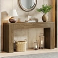 thumbnail image 1 of Tribesigns 59-Inch Wooden Console Sofa Table with Vertical Slat Legs, Entryway Accent Table for Hallway or Living Room, Rustic Brown, 1 of 5