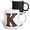 Multicolor, variant on 3drose, Urban Image of Rusty Metal Monogram Letter K, 11oz Two-tone Black Mug