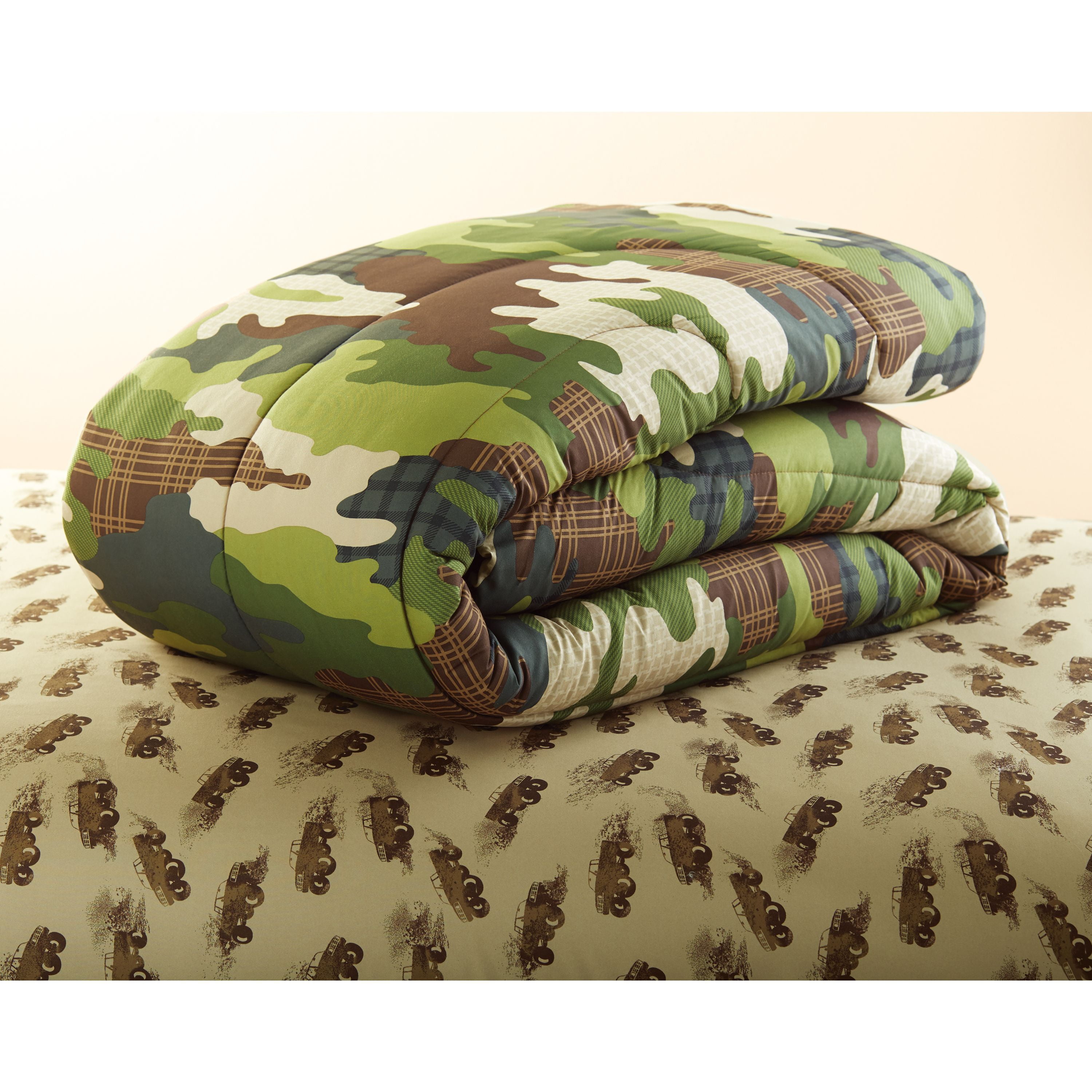 Mainstays Kids Camouflage Bed-in-a-Bag Bedding Set, Full, 7 Pieces