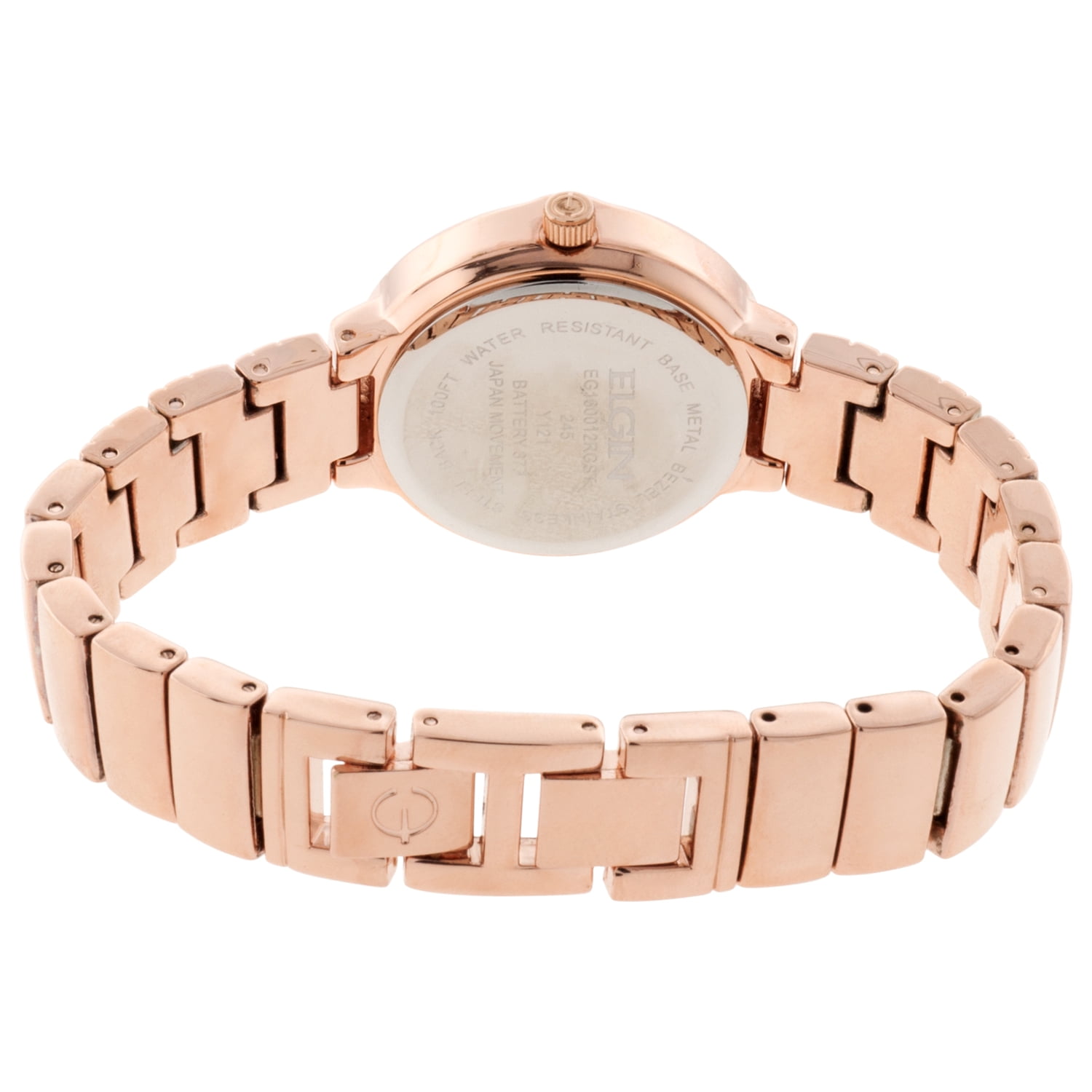 Elgin Women’s Rose Gold Watch and Bracelet Set, 3-Piece Analog Quartz Fashion Watch Gift Set with Matching Bracelets (EG160012RGST)
