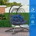 thumbnail image 5 of Uforic 2 Person Hanging Egg Swing Chair with Cushions for Bedroom, Garden and Balcony, Navy Blue, 5 of 5