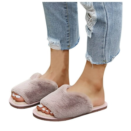 

Vedolay Babouche for Summer Slippers for Women Plush Fuzzy Cozy House Slippers Indoor Outdoor Shoes Khaki 37