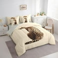 thumbnail image 3 of Castle Fairy Teens Safari Leopard Bedding Comforter Set 7 Pieces,Jungle Animal Full Bedding Set Lightweight,Woodland Wildlife Fitted Sheet Flat Sheet,Lightweight Room Decor,Reversible, 3 of 8