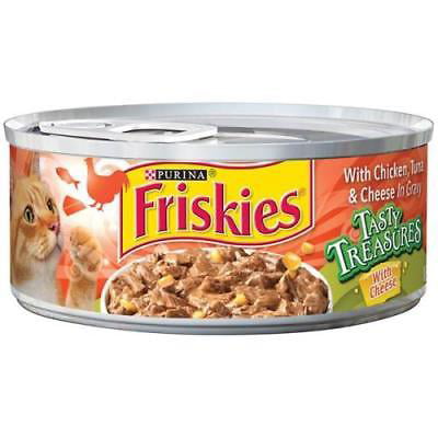 10PK Friskies Tasty Treasues With Chicken, Tuna & Cheese In