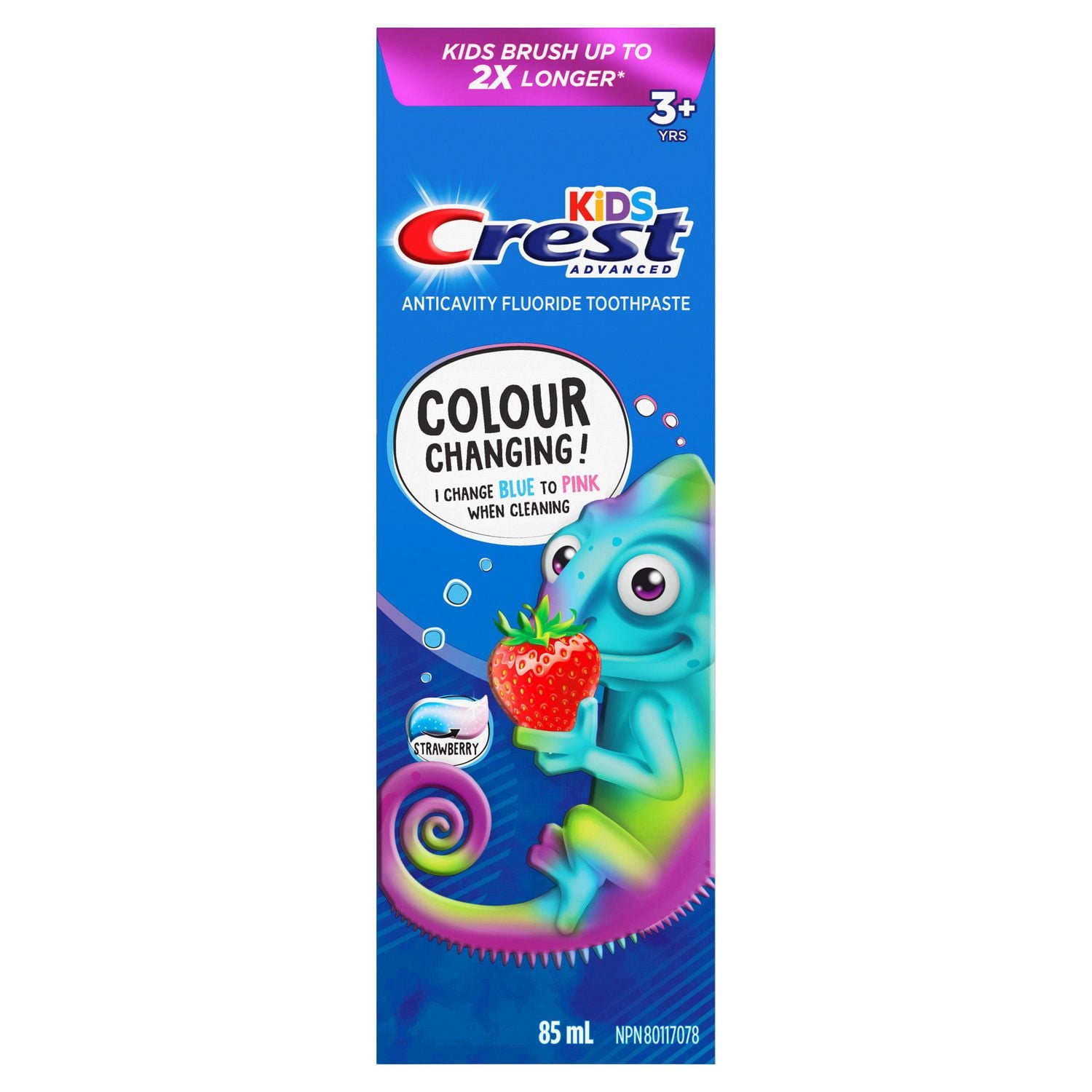Dentifrice au fluorure Crest avancé pour enfants, saveur de fraise, 85mL 85ML