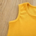 thumbnail image 5 of Baby Summer Clothes Toddler Girls 2pcs Sleeveless French Rib Solid Color Top Pants Suit Clothing Outfits, 5 of 8