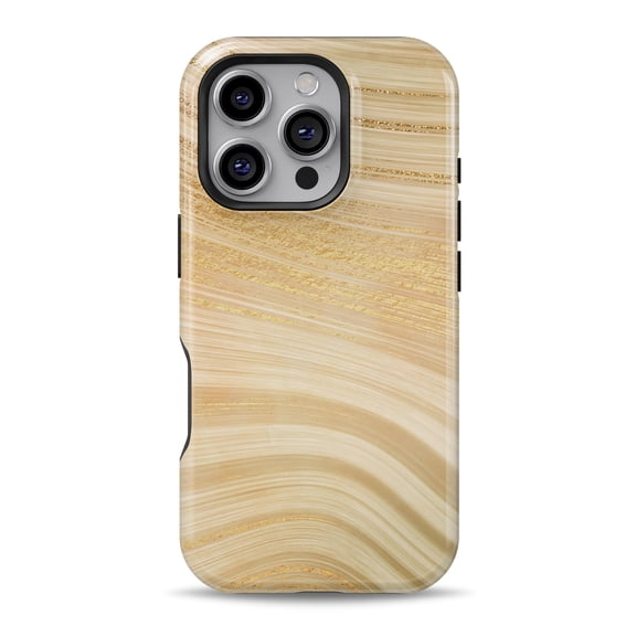 DesignSkinz Scratch-Resistant Hard Slim Case Compatible with iPhone 16 (Compatible with MagSafe) - Vivid Agate Vein Slice Foiled V7