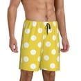 thumbnail image 2 of Sikiie Yellow And White Polka Dot Mens Pajama Shorts, Lounge Pant, Men's shorts，Sleep Pj Shorts for Men-Medium, 2 of 6