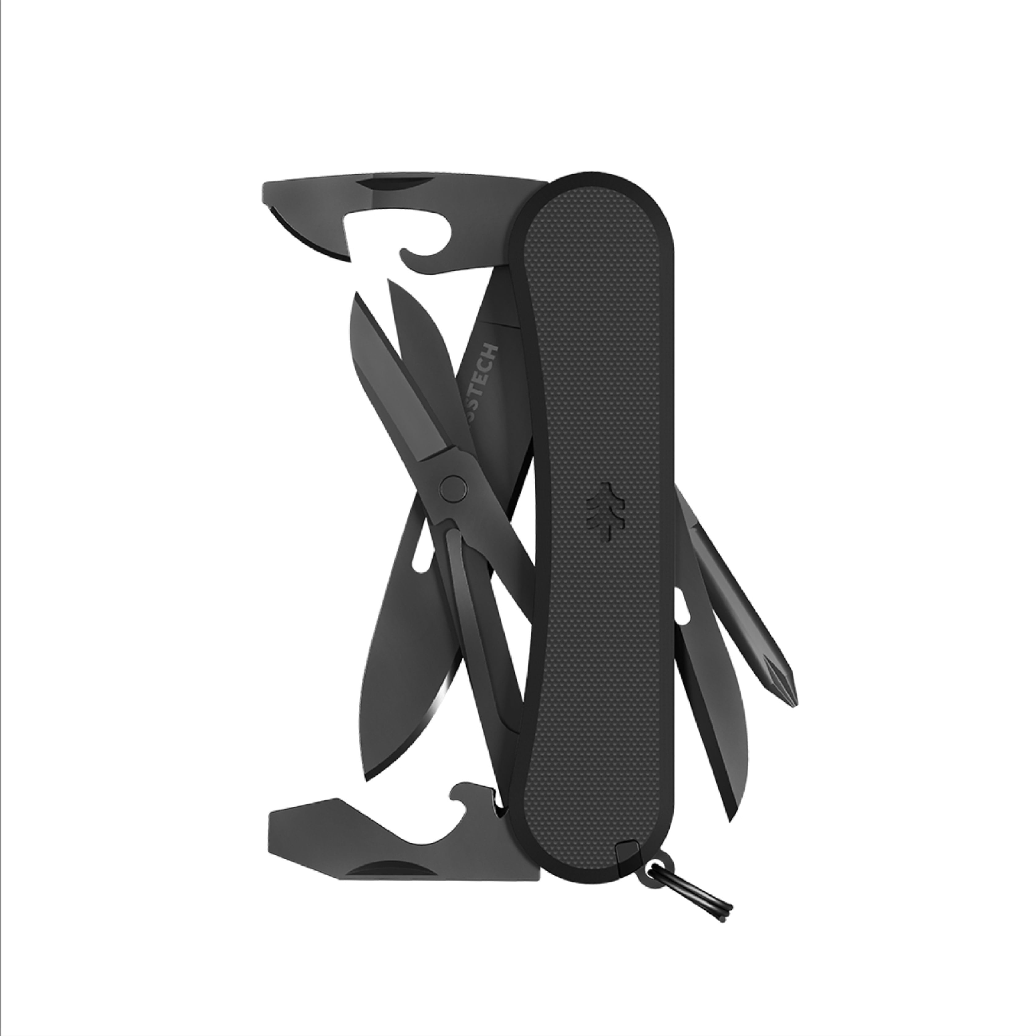 Swiss Tech 11-in-1 Key Ring Multi-Tool with Black Handle