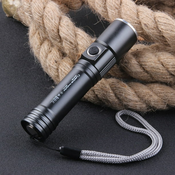 Fiudx Linterna Led Recargable de 1000 Lúmenes, 4 Modos de Iluminación, Zoom, Resistente Al Agua Ipx6, Iluminación de Largo Alcance, Ideal para Actividades Al Aire Libre, Emergencias, Tamaño Compacto