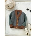 thumbnail image 2 of Infant Baby Knitted Sweater Contrast Color Casual Warm Long Sleeve Button Cardigan Autumn Knitwear, 2 of 3