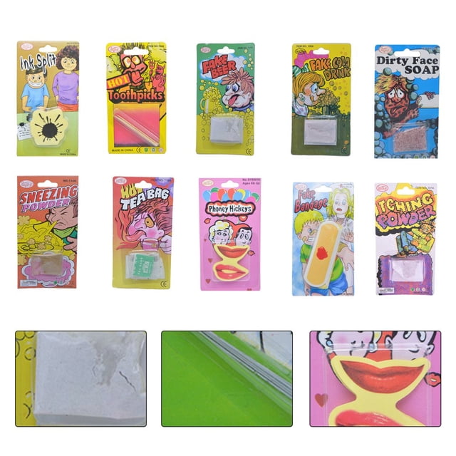 2Pcs Trick Toy Creative Lightweight Plastic Spicy Toothpick Fake Beer Itching Powder for Party