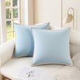 thumbnail image 2 of Unique Bargains Pack of 2 Soft Solid Throw Pillow Covers Cases for Couch 18" x 18" Blue, 2 of 7