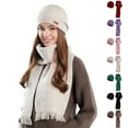 thumbnail image 6 of Moocorvic 2 Pieces Winter Knit Hat And Scarf Set for Women,Beige, 6 of 6