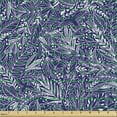 thumbnail image 2 of Botanical Sofa Upholstery Fabric by the Yard, Monochrome Detailed Intricate Berries and Leaves Rhythmic Exotic Print, Decorative Fabric for DIY and Home Accents, Indigo and White by Ambesonne, 2 of 5
