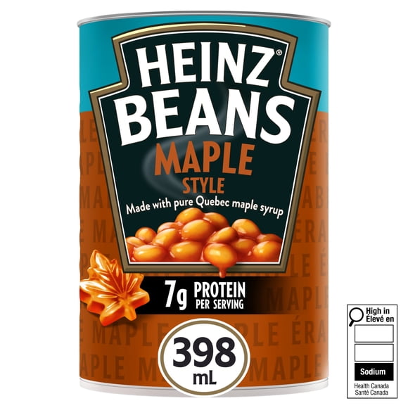 Heinz Maple Style Beans with Pure Quebec Maple Syrup, 398 mL Can