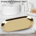 thumbnail image 4 of Stainless Steel Serving Plate, Cake Storage Tray, Oval Cosmetic Organizer Home Storage Trays, 4 of 4