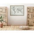 thumbnail image 6 of Kate and Laurel Sylvie Vintage Black and White World Map Framed Canvas Wall Art by The Creative Bunch Studio, 31.5x41.5 Natural, Modern Geographical Map Decor, 6 of 6
