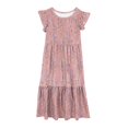 thumbnail image 5 of Kiviey Toddler Girl Dress Ruffle Cap Sleeve Maxi Dress with Pockets Vacation Beach Dress Size 12-13, 5 of 5