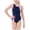 #0284-Dark Blue, variant on Cowsor 3-12Y Kids Solid Color Sleeveless Tank Crew Neck One Piece Swimsuit Triangle Brief UV Protection Quick Dry Swimwear for Big Girls Summer Beach Pool Vacation
