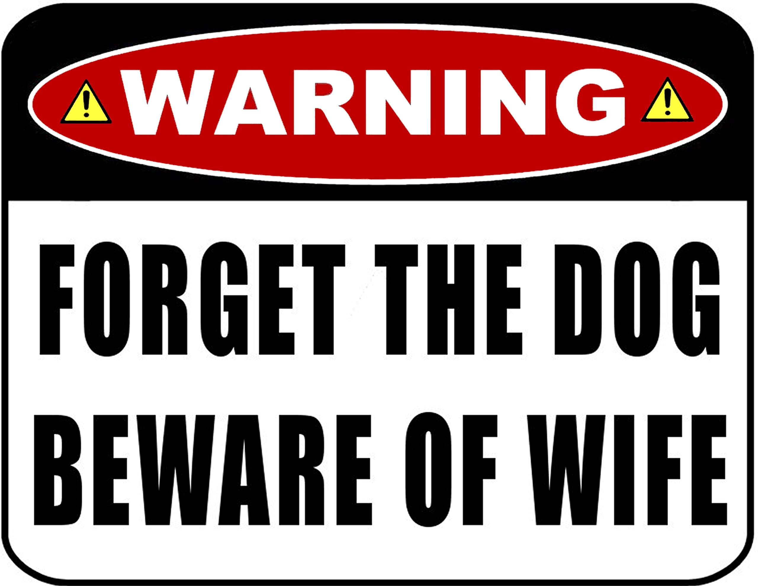 Unoopler Targa In Metallo Vintage "Warning: Forget The Dog, Beware Of Owner" - 20,3x30,5 Cm Per Interni/Esterni