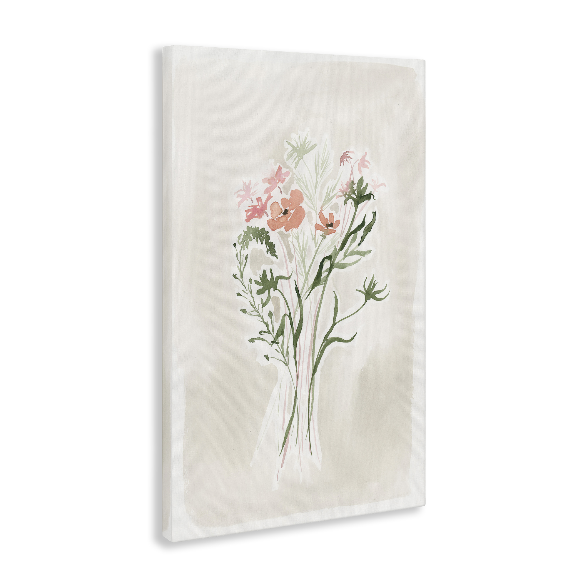 Stupell Industries Subtle Pastel Blooms Botanical & Floral Painting Gallery Wrapped Canvas Art Print Wall Art, 30 x 45
