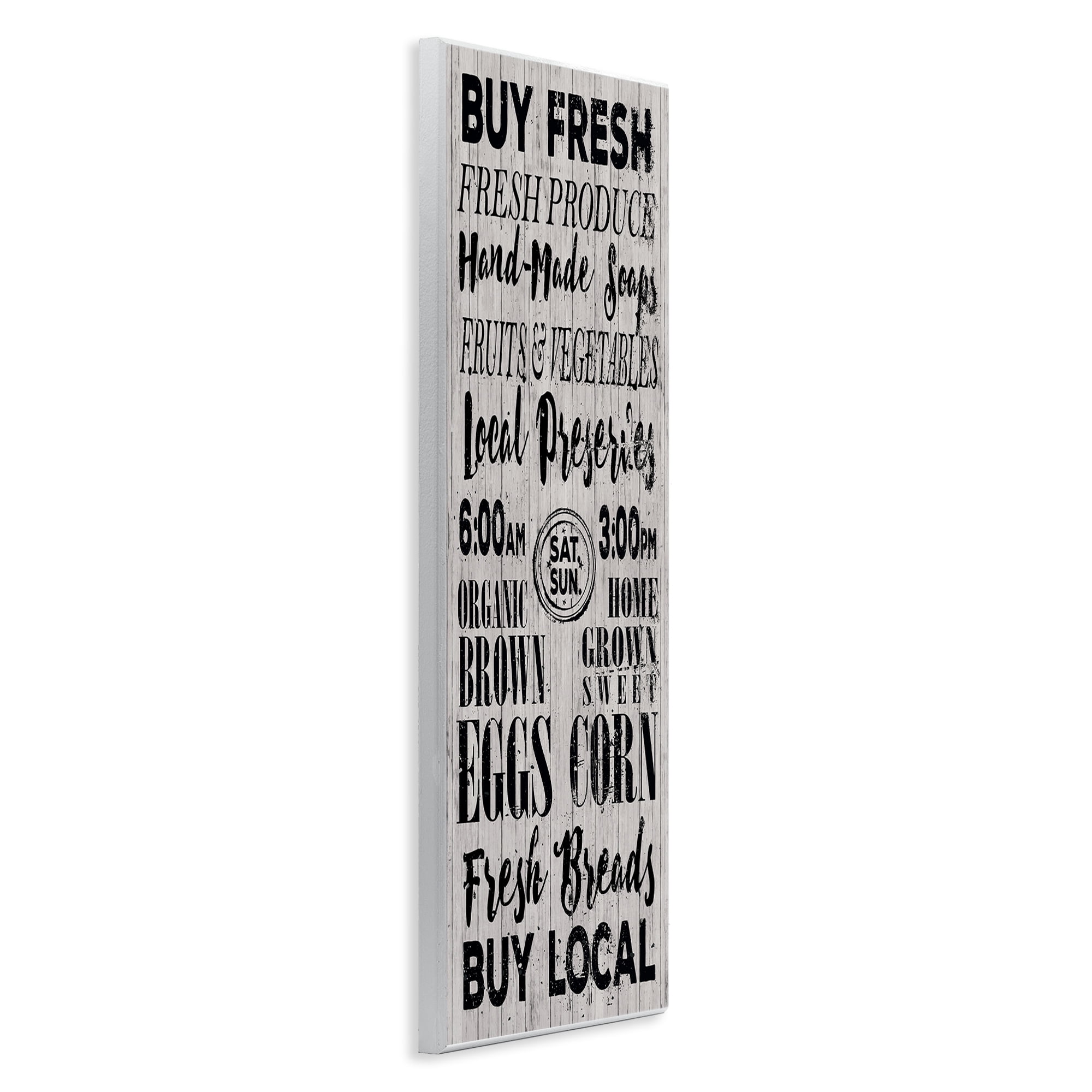 Stupell Industries Buy Farm Fresh Typography Painting Unframed Art Print Wall Art, 7 x 17