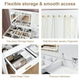 thumbnail image 5 of Montary Flip Top Vanity Desk White with LED Mirror, Built-in Outlet, 2 Drawers, Storage & Hooks (No Stool Included, White), 5 of 8
