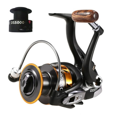 12+1BB 5.1:1 Gear Ratio Lightweight Spinning Fishing Reel with Free Spare Spool for River Lake Sea
