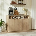 thumbnail image 6 of 45" Buffet Sideboard Cabinet, Coffee Bar with a Open Space, 3 Doors & Adjustable Shelves, Kitchen Storage Cabinet for Dining Room, Living room, Natural Oak, 6 of 9