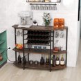 thumbnail image 4 of Gymax 3 Tier Wine Bar Cabinet with Storage Shelves Glass Holders Bottle Racks Brown, 4 of 9