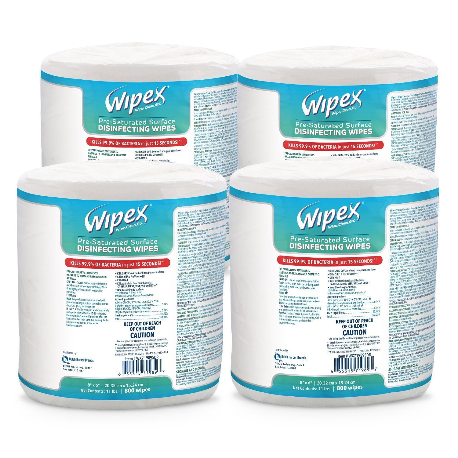 Wipex Antibacterial Gym Wipe Refills EPA Registered Disinfecting