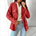 thumbnail image 2 of Womens Jackets Winter Jackets for Women Women's Pure Color Loose Denim Jacket With Sleeves, 2 of 5