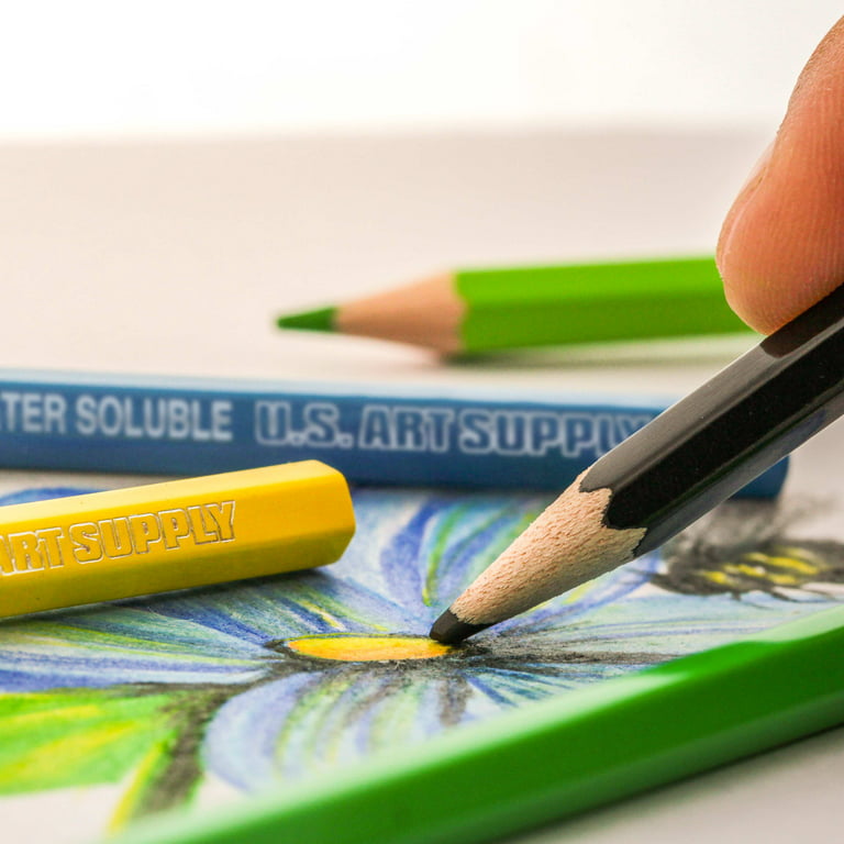U.S. Art Supply 48 Piece Watercolor Artist Grade Water Soluble Colored Pencil
