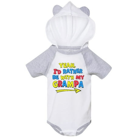 

Inktastic Yeah I d Rather be with My Grampa in Red Yellow and Blue Gift Baby Boy or Baby Girl Bodysuit