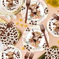 thumbnail image 6 of 96 Pcs Highland Cow Party Supplies Tableware Brown Disposable Plates Napkins Forks Sets for 24 Guests Kids Animal Birthday Decorations, 6 of 6