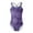 Purple, variant on YONGHS Kids Girls Boho Tie Dye Criss Cross Back One Piece Swimsuit Bathing Suit Beachwear Blue 8