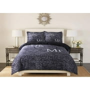 New Season Home 100% Cotton Sateen Mr and Mrs Comforter 3 pieces Soft Romantic Theme Bedding Comforter Set