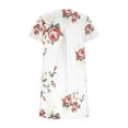 thumbnail image 4 of QLEICOM Women's Summer Casual Tshirt Dresses O Neck Short Sleeve Loose Dress Sundress with Pockets White D S, US Size: 4, 4 of 4