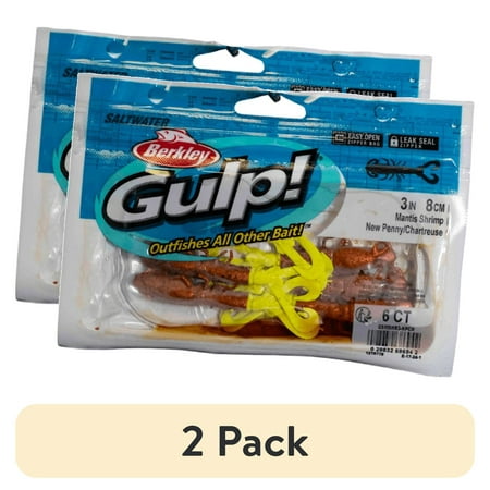 (2 pack) Gulp! Mantis Shrimp 3 New Penny/Chartreuse