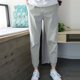 thumbnail image 3 of Pantalones casuales blancos rotos de tendencia para hombre, pantalones ajustados de moda para hombre, novedad en ropa de calle holgada, elegante, de algodón con bolsillos anchos, 3 of 5