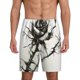 thumbnail image 1 of Balery Black And White Rose Pantalones cortos de pijama de punto de algodón para hombre con cinturilla y bolsillos-3X-Large, 1 of 6